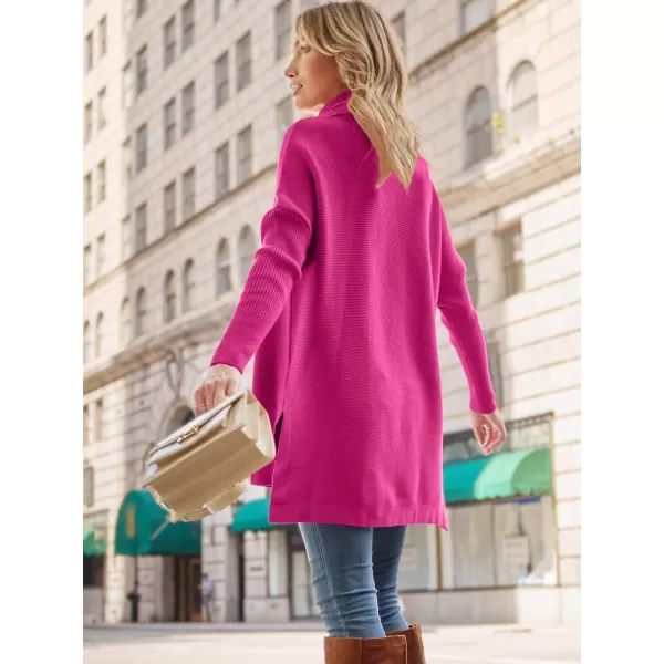 LILLUSORY Women's Turtleneck Oversized Sweaters 2023 Fall Long Batwing Sleeve Spilt Hem Tunic Pullover Sweater Knit Tops