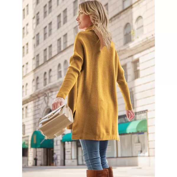 LILLUSORY Women's Turtleneck Oversized Sweaters 2023 Fall Long Batwing Sleeve Spilt Hem Tunic Pullover Sweater Knit Tops