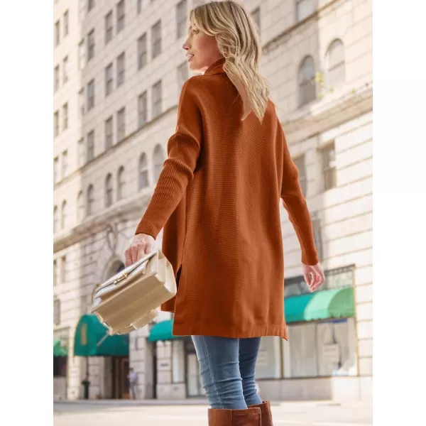 LILLUSORY Women's Turtleneck Oversized Sweaters 2023 Fall Long Batwing Sleeve Spilt Hem Tunic Pullover Sweater Knit Tops