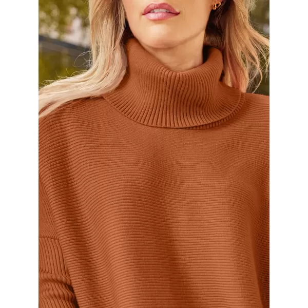 LILLUSORY Women's Turtleneck Oversized Sweaters 2023 Fall Long Batwing Sleeve Spilt Hem Tunic Pullover Sweater Knit Tops