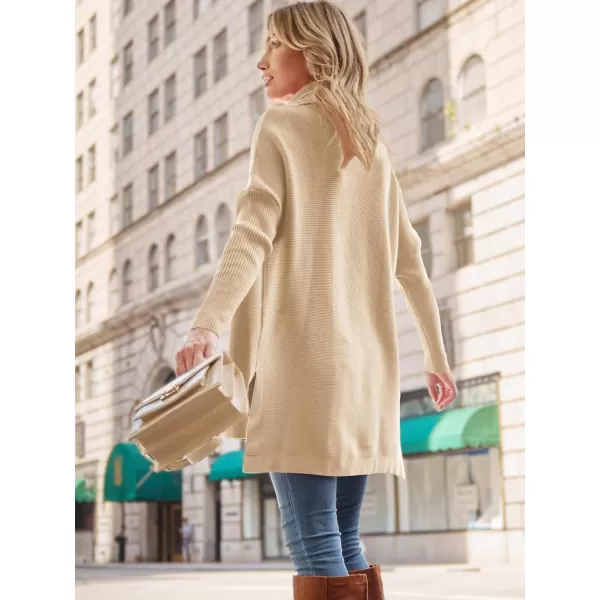 LILLUSORY Women's Turtleneck Oversized Sweaters 2023 Fall Long Batwing Sleeve Spilt Hem Tunic Pullover Sweater Knit Tops