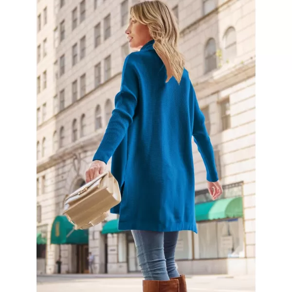 LILLUSORY Women's Turtleneck Oversized Sweaters 2023 Fall Long Batwing Sleeve Spilt Hem Tunic Pullover Sweater Knit Tops