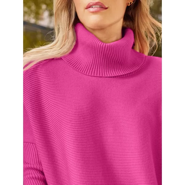 LILLUSORY Women's Turtleneck Oversized Sweaters 2023 Fall Long Batwing Sleeve Spilt Hem Tunic Pullover Sweater Knit Tops