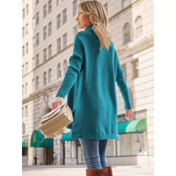 LILLUSORY Women's Turtleneck Oversized Sweaters 2023 Fall Long Batwing Sleeve Spilt Hem Tunic Pullover Sweater Knit Tops