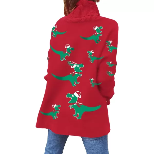 LILLUSORY Women's Turtleneck Oversized Sweaters 2023 Fall Long Batwing Sleeve Spilt Hem Tunic Pullover Sweater Knit Tops