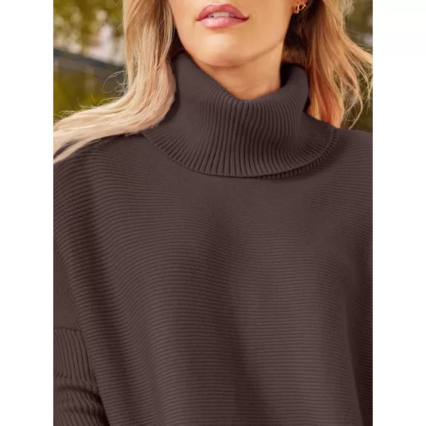 LILLUSORY Women's Turtleneck Oversized Sweaters 2023 Fall Long Batwing Sleeve Spilt Hem Tunic Pullover Sweater Knit Tops