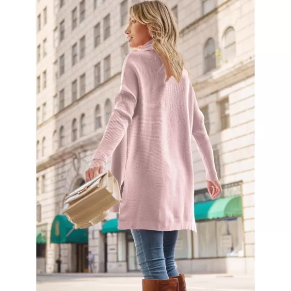 LILLUSORY Women's Turtleneck Oversized Sweaters 2023 Fall Long Batwing Sleeve Spilt Hem Tunic Pullover Sweater Knit Tops