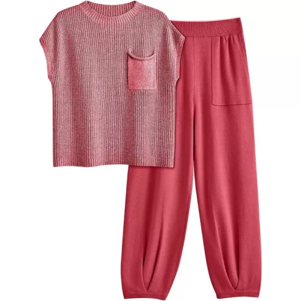 LILLUSORY 2 Piece Knit Sets For Women Trendy Sweatsuit Sets