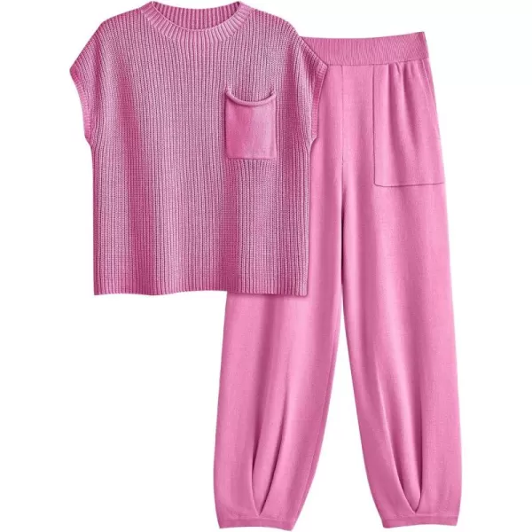 LILLUSORY 2 Piece Knit Sets For Women Trendy Sweatsuit Sets