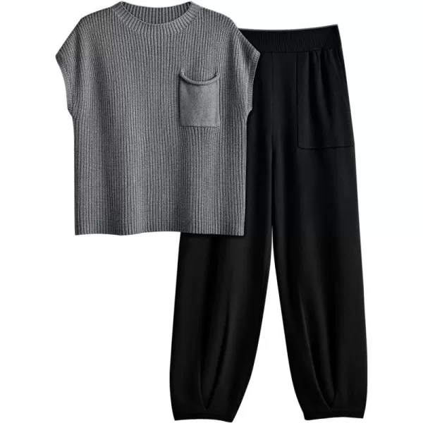 LILLUSORY 2 Piece Knit Sets For Women Trendy Sweatsuit Sets