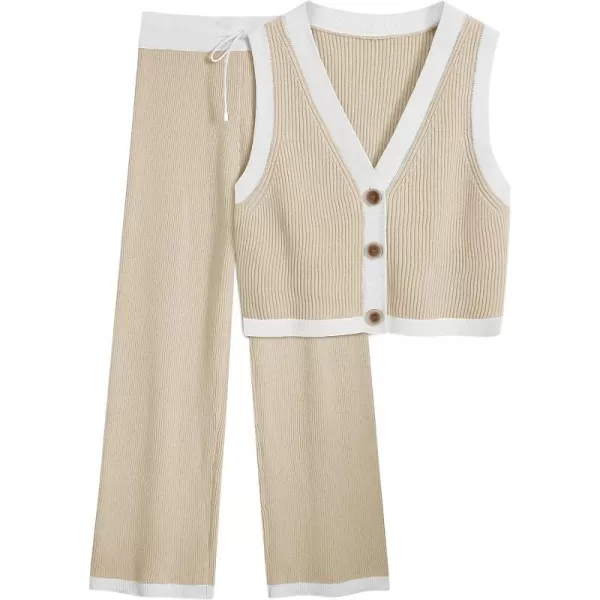LILLUSORY 2 Piece Knit Sets Women's Summer Vest Sweatsuit Sets