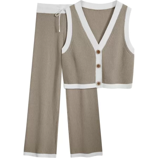 LILLUSORY 2 Piece Knit Sets Women's Summer Vest Sweatsuit Sets