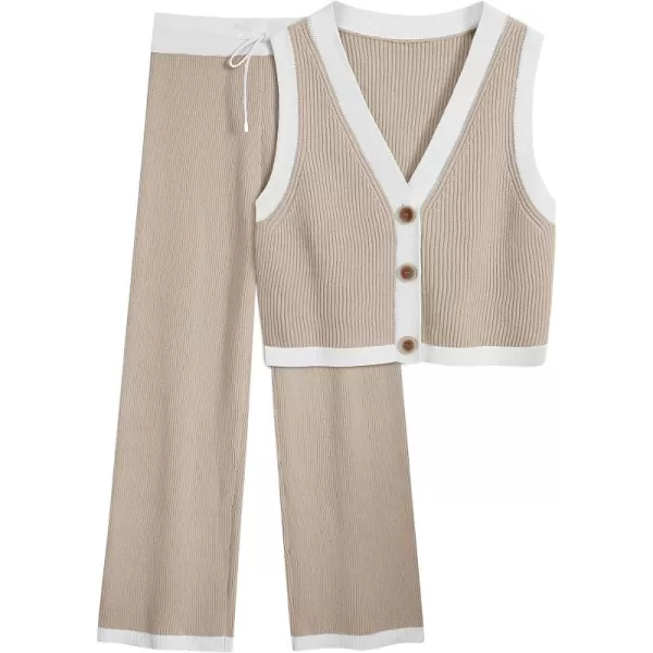 LILLUSORY 2 Piece Knit Sets Women's Summer Vest Sweatsuit Sets