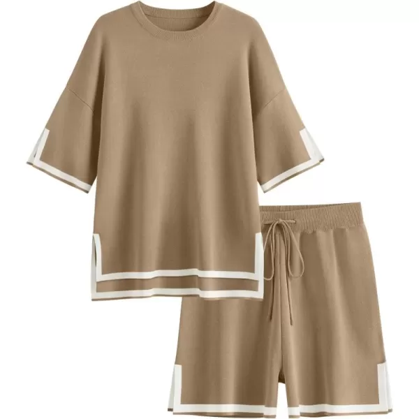 LILLUSORY Women's 2 Piece Outfits Matching Lounge Sets for Women Summer Outfits Tracksuit for Women Knit Tops and Shorts