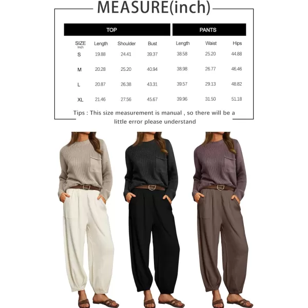 LILLUSORY 2 Piece Outfits For Women 2023 Fall Oversized Sweater Top And Pants Set