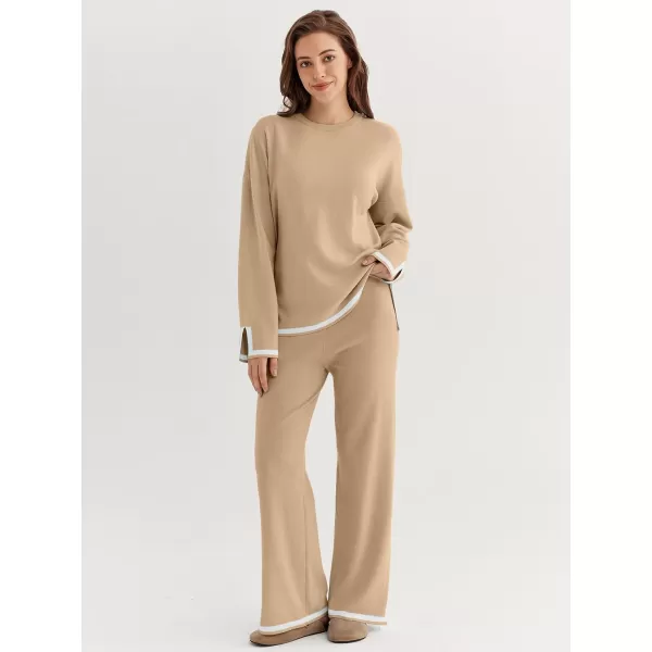 LILLUSORY 2 Piece Outfits for Women Fall Long Sleeve Sweater Set Top Sweat Suits 2023 Knit Pullover Lounge Sets