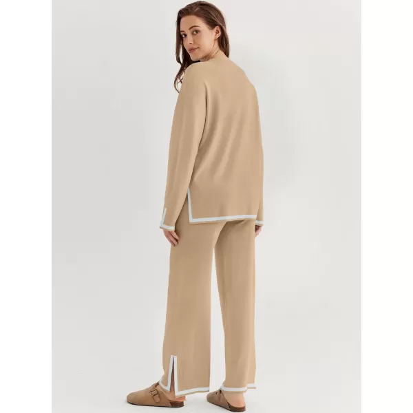 LILLUSORY 2 Piece Outfits for Women Fall Long Sleeve Sweater Set Top Sweat Suits 2023 Knit Pullover Lounge Sets