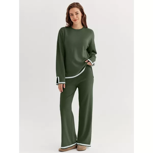 LILLUSORY 2 Piece Outfits for Women Fall Long Sleeve Sweater Set Top Sweat Suits 2023 Knit Pullover Lounge Sets