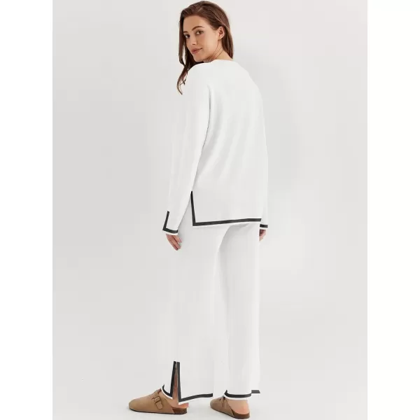 LILLUSORY 2 Piece Outfits for Women Fall Long Sleeve Sweater Set Top Sweat Suits 2023 Knit Pullover Lounge Sets