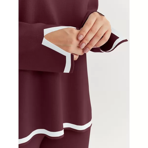 LILLUSORY 2 Piece Outfits for Women Fall Long Sleeve Sweater Set Top Sweat Suits 2023 Knit Pullover Lounge Sets