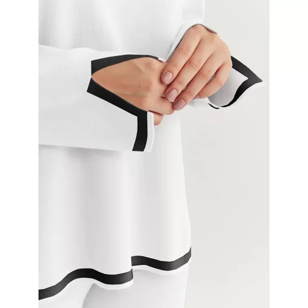 LILLUSORY 2 Piece Outfits for Women Fall Long Sleeve Sweater Set Top Sweat Suits 2023 Knit Pullover Lounge Sets