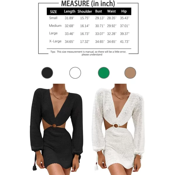 LILLUSORY Swim Cover Up for Women 2023 Summer Swimsuit Coverup Sexy Beach Crochet Dress