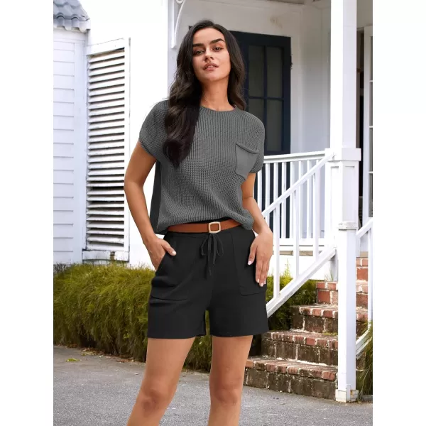 LILLUSORY Two 2 Piece Knit Matching Sets Women's Summer Set With Pockets