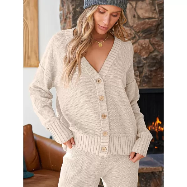 LILLUSORY Womens Cardigan Pants Sets 2 Piece Slouchy Loungewear Sweater Sets