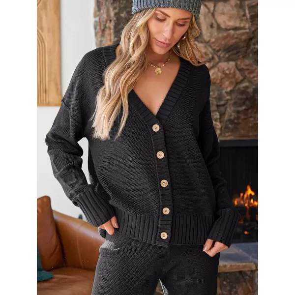 LILLUSORY Womens Cardigan Pants Sets 2 Piece Slouchy Loungewear Sweater Sets