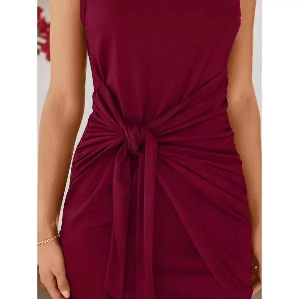 LILLUSORY Women's Casual Sleeveless Bodycon Beach Tank Ruched Mini Dresses