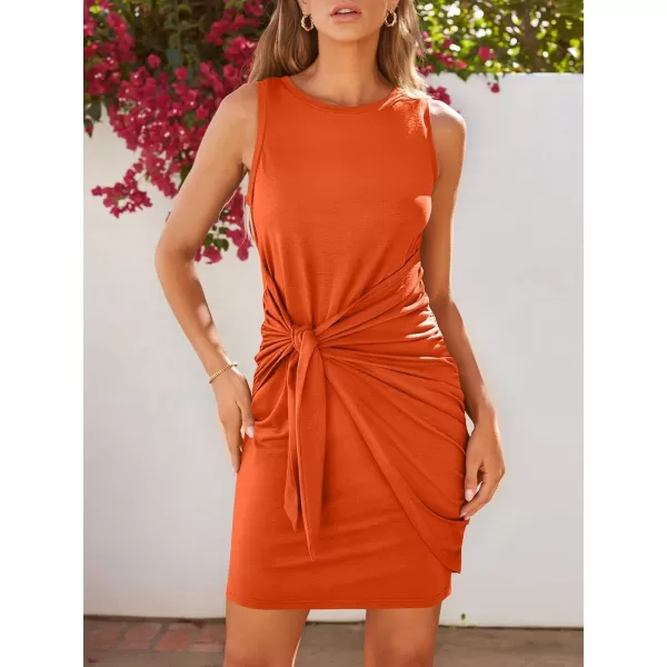 LILLUSORY Women's Casual Sleeveless Bodycon Beach Tank Ruched Mini Dresses
