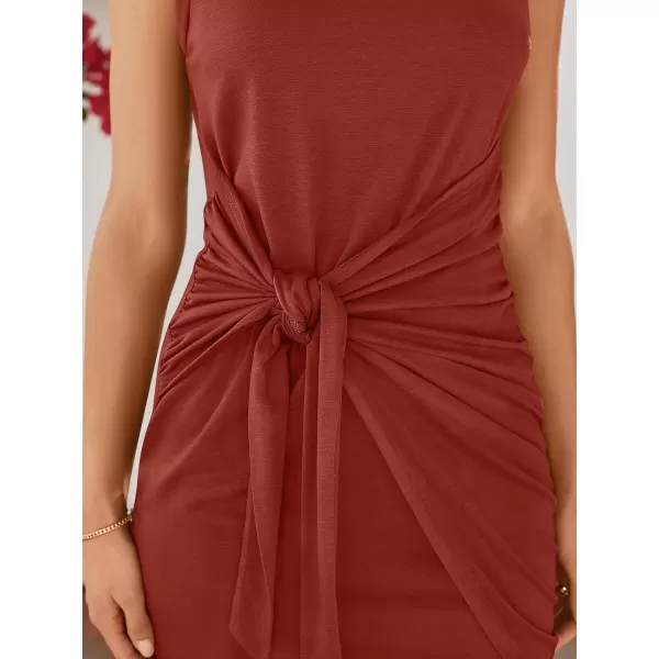LILLUSORY Women's Casual Sleeveless Bodycon Beach Tank Ruched Mini Dresses