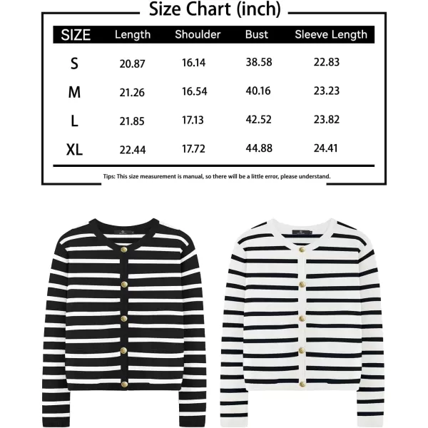 LILLUSORY Women's Crew Neck Gold Buttons Cardigan Sweaters Lady Jacket with Patch Pockets