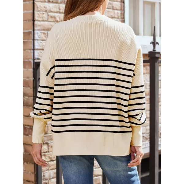LILLUSORY Women's Crewneck Batwing Long Sleeve Sweaters 2023 Fall Oversized Ribbed Knit Side Slit Pullover Tops