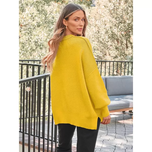 LILLUSORY Women's Crewneck Batwing Long Sleeve Sweaters 2023 Fall Oversized Ribbed Knit Side Slit Pullover Tops