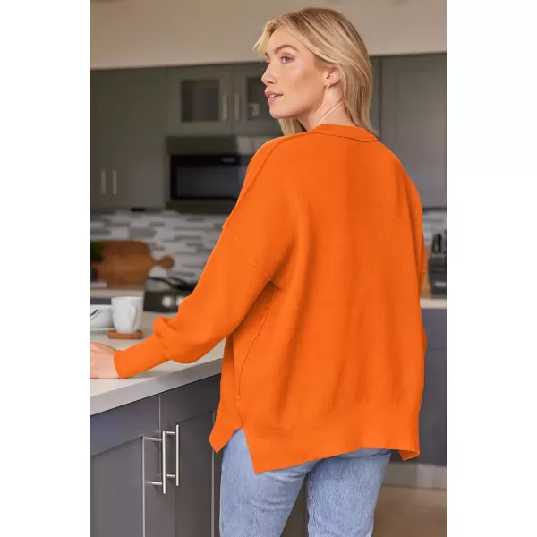 LILLUSORY Women's Crewneck Batwing Long Sleeve Sweaters 2023 Fall Oversized Ribbed Knit Side Slit Pullover Tops