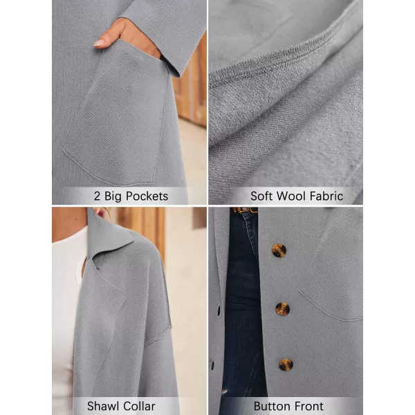LILLUSORY Women's Long Knit Casual Cardigan Sweaters Oversized Dressy Jackets Fall Button Up Coatigan Winter Coats