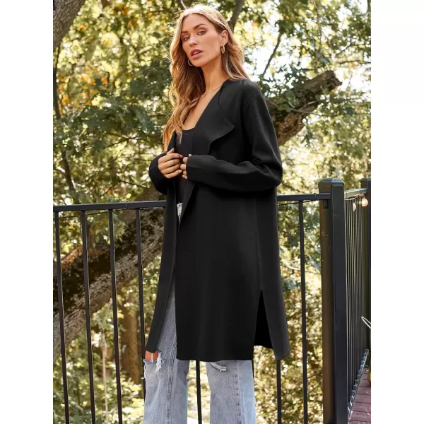 LILLUSORY Women's Long Wool Cardigan Sweaters Oversized Fall Dressy Coatigan Light Casual Jackets Knit Winter Coats