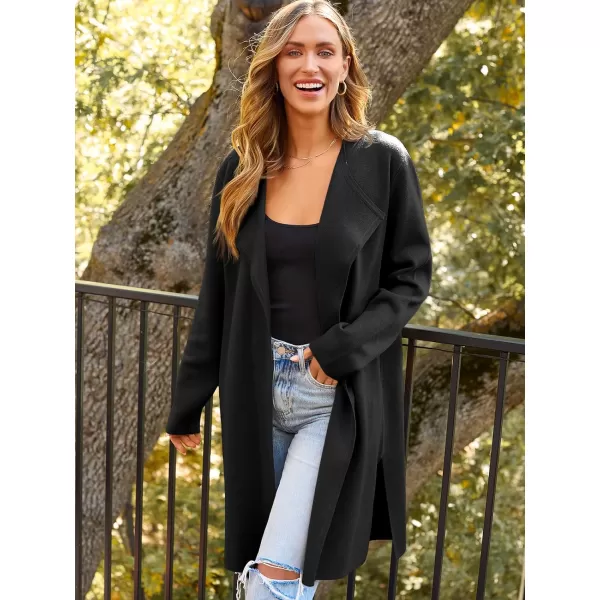 LILLUSORY Women's Long Wool Cardigan Sweaters Oversized Fall Dressy Coatigan Light Casual Jackets Knit Winter Coats