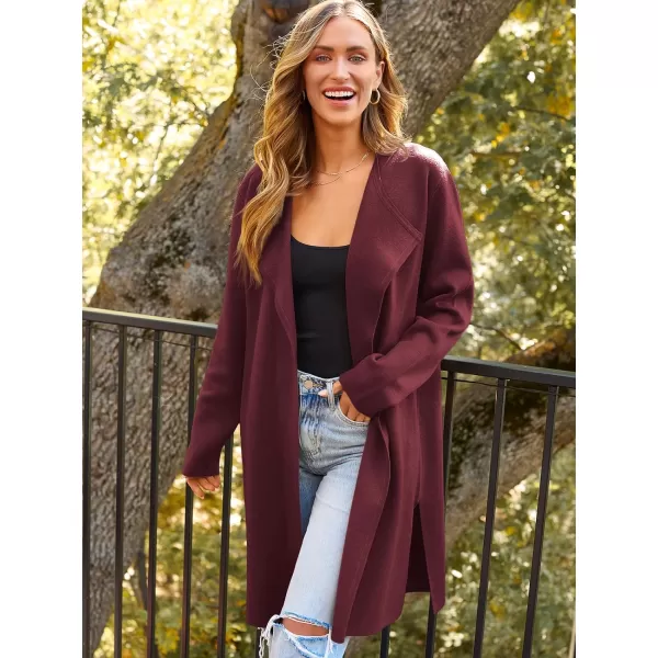 LILLUSORY Women's Long Wool Cardigan Sweaters Oversized Fall Dressy Coatigan Light Casual Jackets Knit Winter Coats