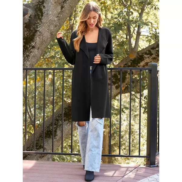 LILLUSORY Women's Long Wool Cardigan Sweaters Oversized Fall Dressy Coatigan Light Casual Jackets Knit Winter Coats
