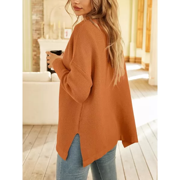 LILLUSORY Women's Mock Turtleneck Sweater Long Batwing Sleeve Split Hem Casual Oversized Knit Pullover Tunic Tops