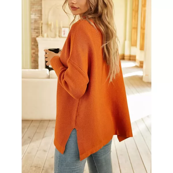LILLUSORY Women's Mock Turtleneck Sweater Long Batwing Sleeve Split Hem Casual Oversized Knit Pullover Tunic Tops
