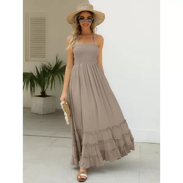 LILLUSORY Women's Smocked Maxi Dresses Summer 2023 Sexy Flowy Beach Long Backless Slip Dress