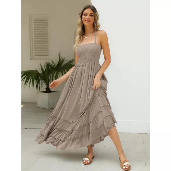 LILLUSORY Women's Smocked Maxi Dresses Summer 2023 Sexy Flowy Beach Long Backless Slip Dress