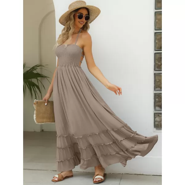 LILLUSORY Women's Smocked Maxi Dresses Summer 2023 Sexy Flowy Beach Long Backless Slip Dress