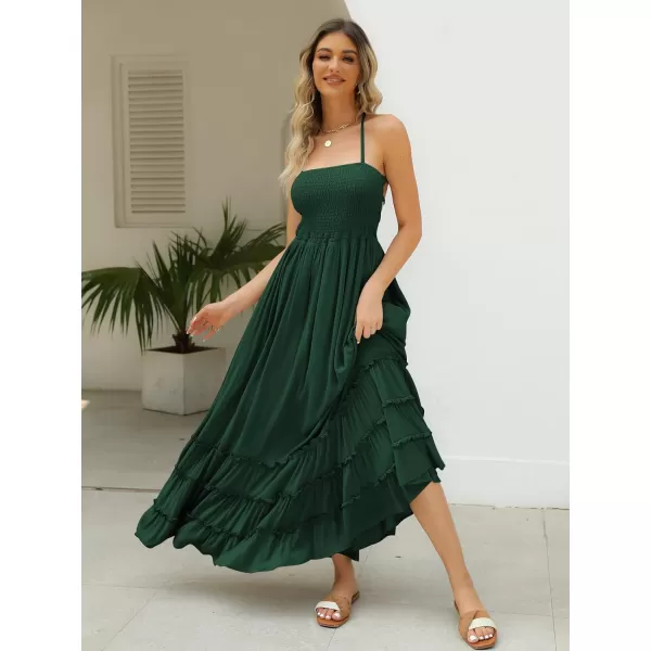 LILLUSORY Women's Smocked Maxi Dresses Summer 2023 Sexy Flowy Beach Long Backless Slip Dress