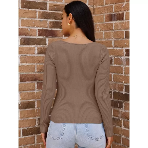 LILLUSORY Women's Sweater Sexy Twist Knot Top Ribbed Knit Long Sleeve Y2k Pullover Sweater Tops