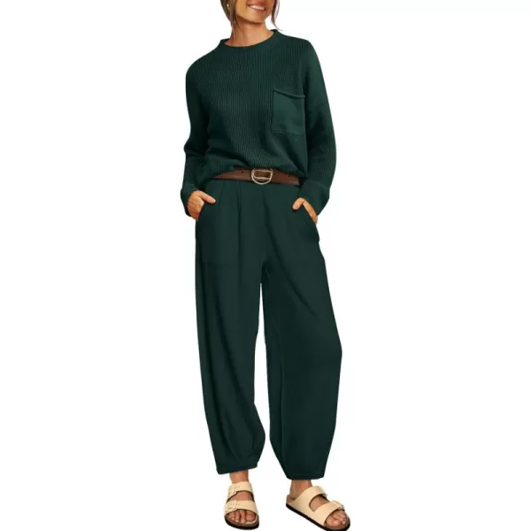 LILLUSORY 2 Piece Outfits For Women 2023 Fall Oversized Sweater Top And Pants Set
