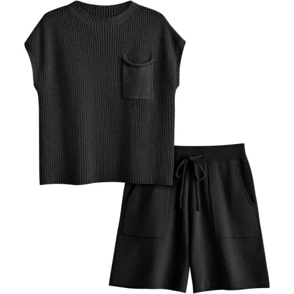 LILLUSORY Two 2 Piece Knit Matching Sets Women's Summer Set With Pockets